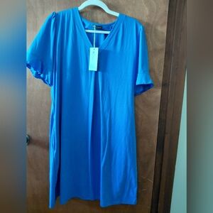 Blue V-Neck Women's Top